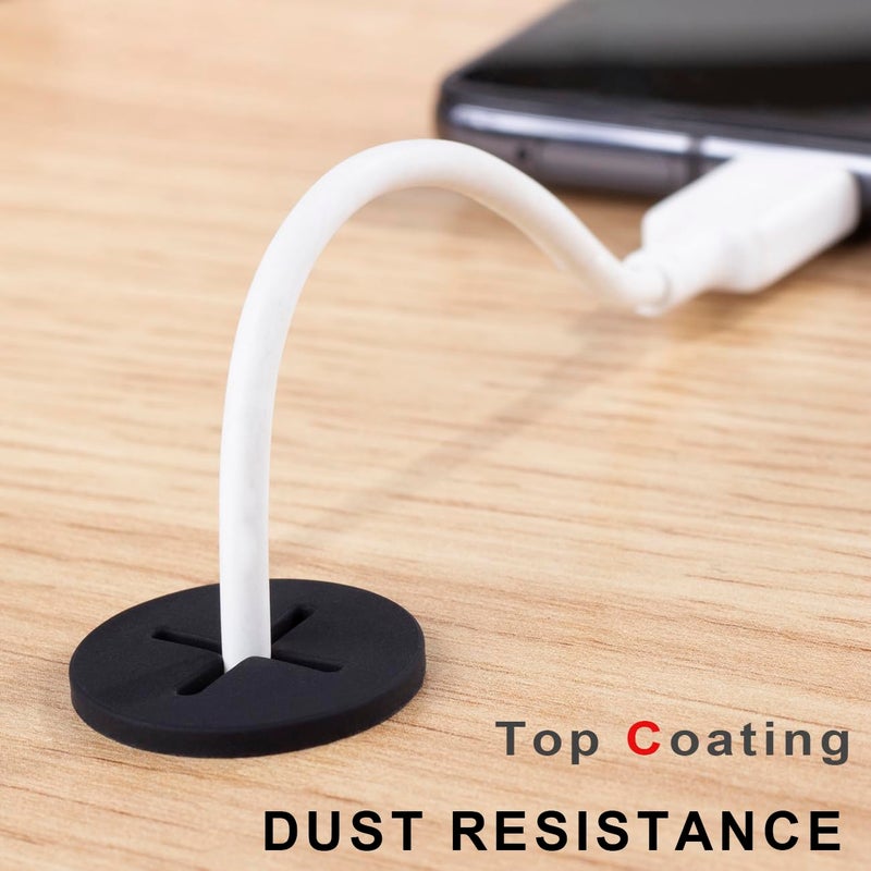 keenkee 2 PCS Cable Grommet Made of Flexible Silicone 1 Inch Desk Grommets for Table and Other Furnitures Hole Cover Cord or Wire Pass Through Black Color - Image 5